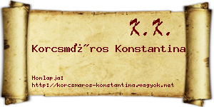 Korcsmáros Konstantina névjegykártya